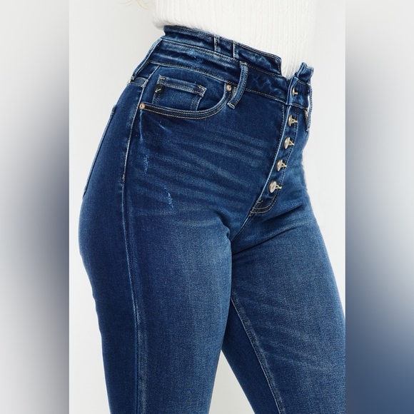 🔥SOLD OUT- Kancan Button Fly High Rise Flare Jeans - Picture 2 of 8